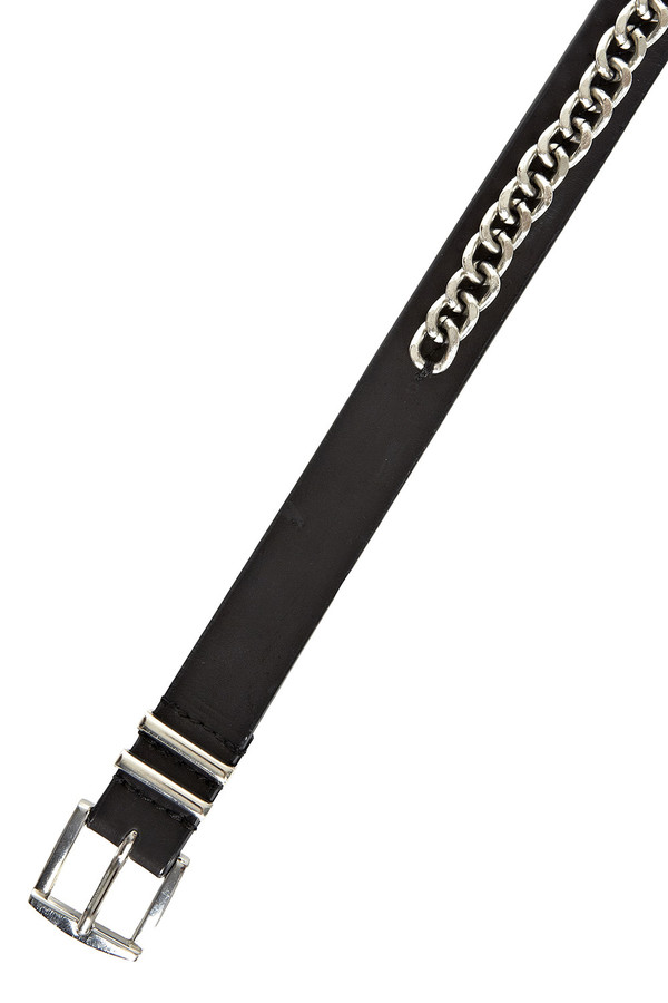 Twist & Tango - Black Leather Belt Alicia Belt With Silver Chain Twist & Tango - Black Leather Belt Alicia Belt With Silver Chain