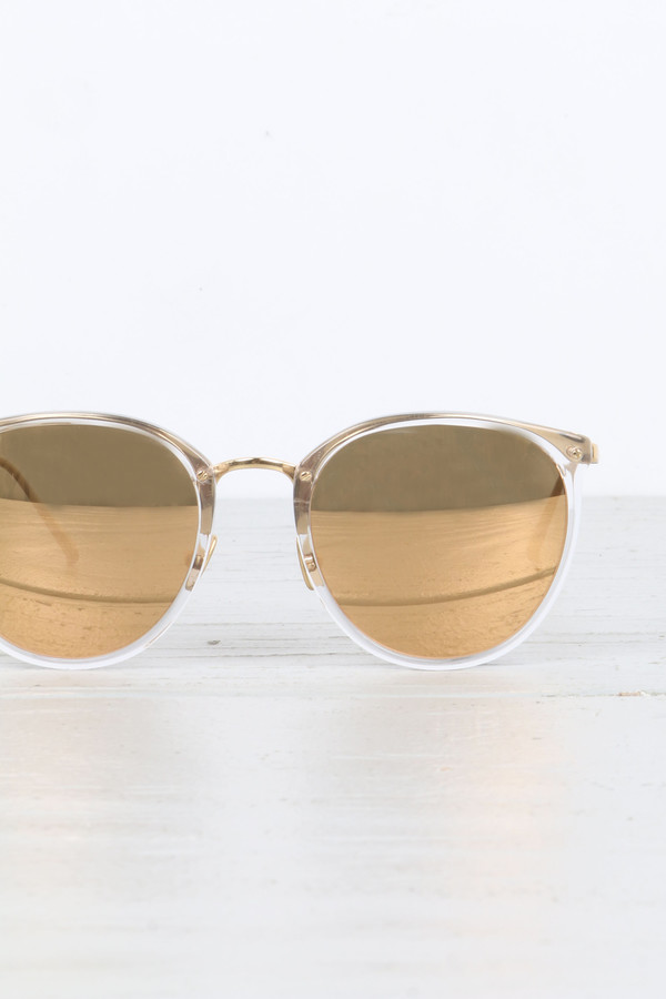Linda Farrow Oval Sunglasses in Clear Linda Farrow Oval Sunglasses in Clear