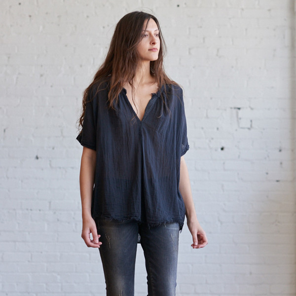 Raquel Allegra Short Sleeve Henley Raquel Allegra Short Sleeve Henley