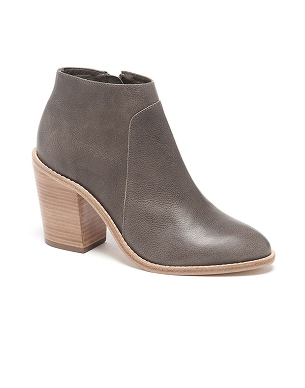 Loeffler Randall - Ella Stacked Heel Ankle Boot in Grey Leather Loeffler Randall - Ella Stacked Heel Ankle Boot in Grey Leather