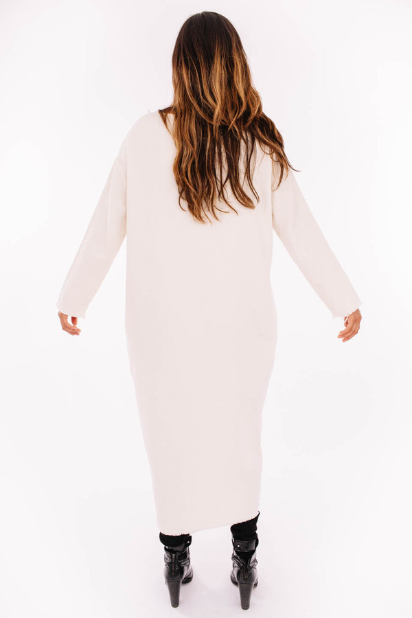 Black Crane Quilted Long Dress (Cream) Black Crane Quilted Long Dress (Cream)