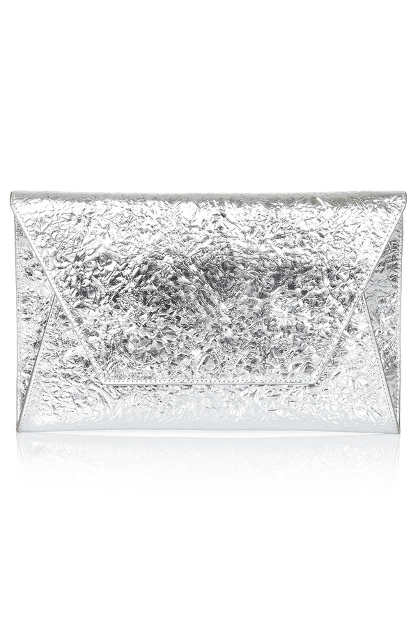 Flynn - Fergie Silver Leather Clutch Flynn - Fergie Silver Leather Clutch