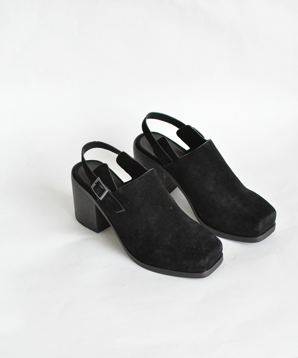 Intentionally Blank Black Suede Honcho Biker Mule Intentionally Blank Black Suede Honcho Biker Mule