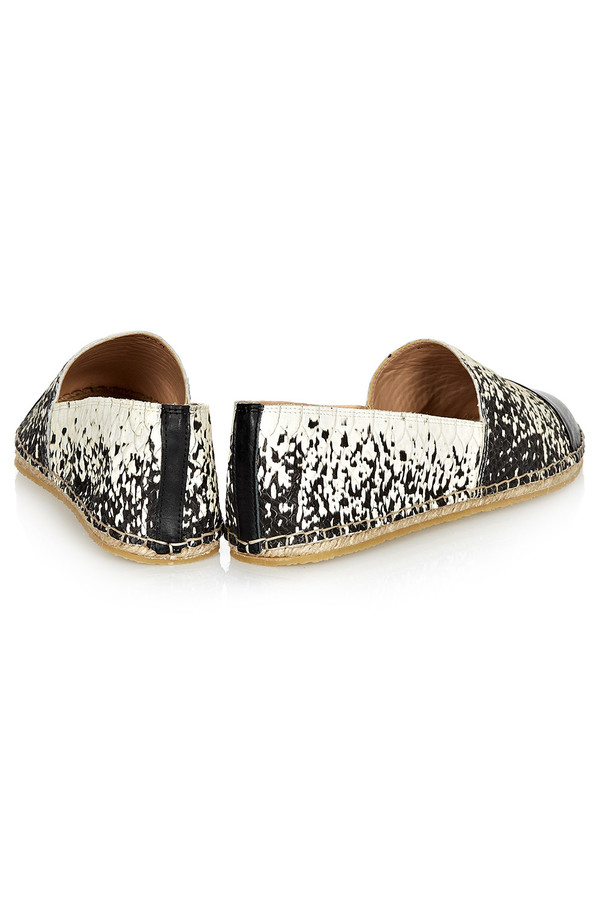 Loeffler Randall - Mara Cap-Toe Anaconda Leather Espadrille Loeffler Randall - Mara Cap-Toe Anaconda Leather Espadrille