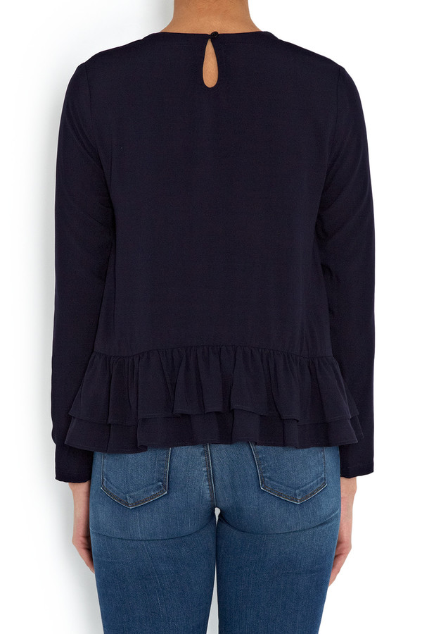 Rodebjer - Navy Lindy Peplum Frill Tunic Rodebjer - Navy Lindy Peplum Frill Tunic