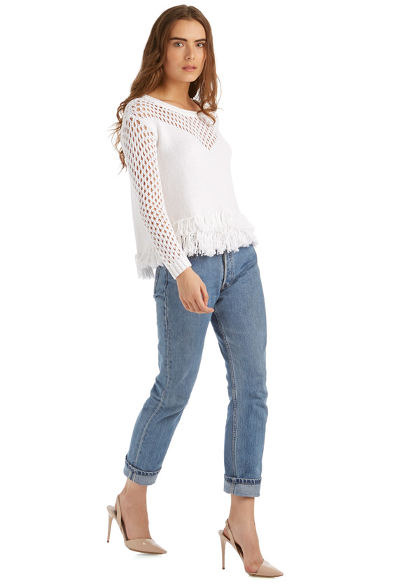 Amour Vert Tessa Fringe Sweater Amour Vert Tessa Fringe Sweater
