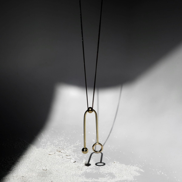 7115 by Szeki Sphere + Ring U-Sign Necklace J16 7115 by Szeki Sphere + Ring U-Sign Necklace J16