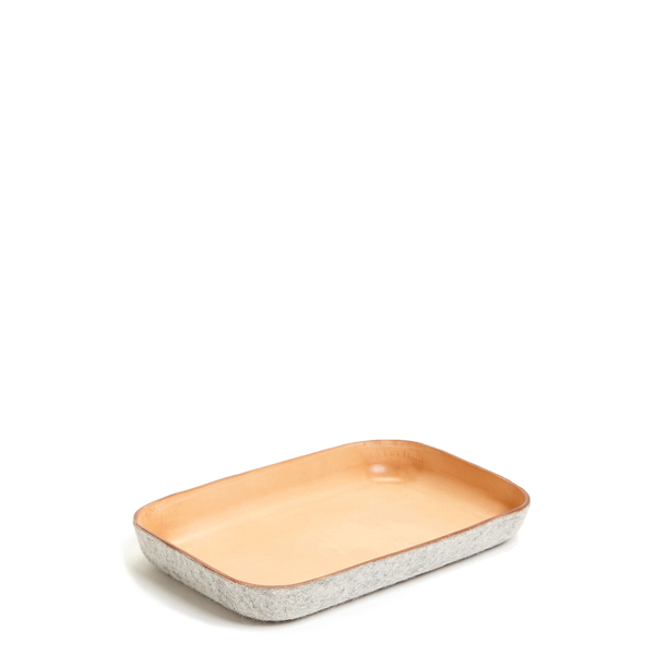 Unisex Graf & Lantz Small KAWABON Tan Leather & Granite Felt Tray Unisex Graf & Lantz Small KAWABON Tan Leather & Granite Felt Tray