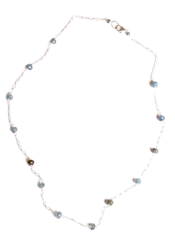 James and Jezebelle Copy of Moss Aqua Marine on Silver Chain James and Jezebelle Copy of Moss Aqua Marine on Silver Chain