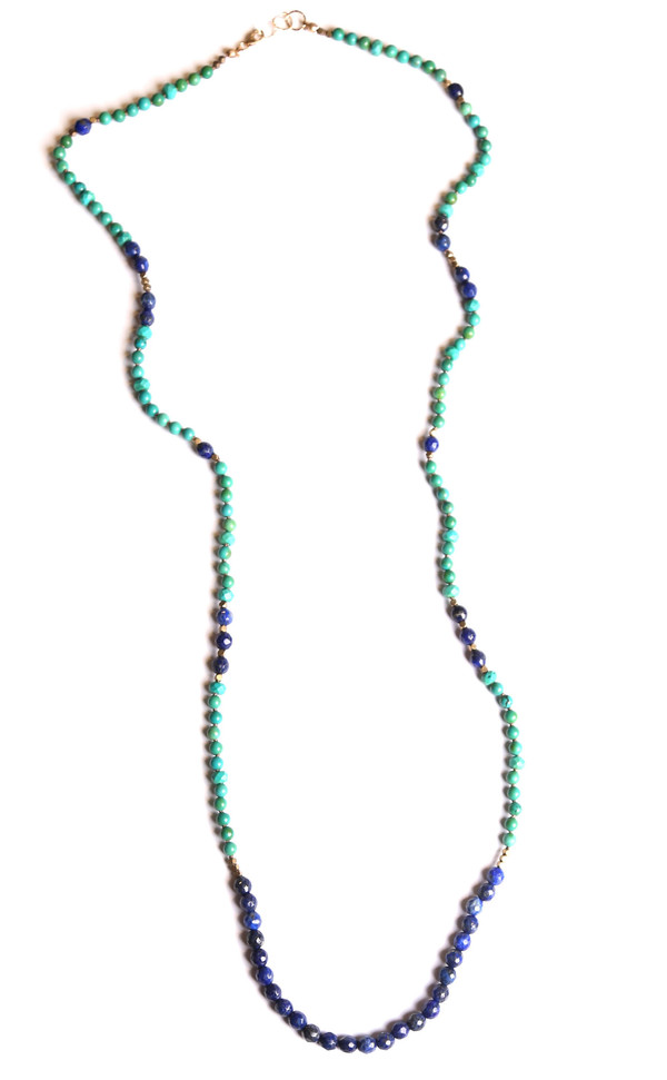 Lapis & Turquoise Knotted Necklace Lapis & Turquoise Knotted Necklace