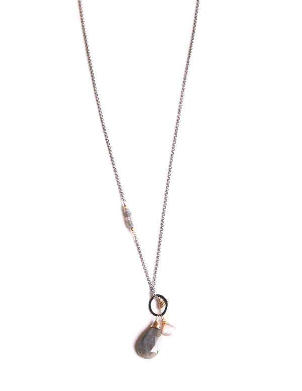 James and Jezebelle Oxidized Chain with Mixed Stones James and Jezebelle Oxidized Chain with Mixed Stones