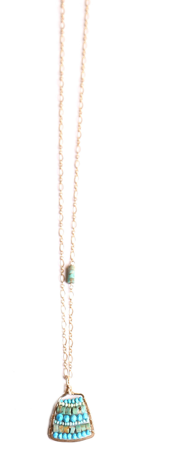 James and Jezebelle Turquoise Small Paddle Necklace James and Jezebelle Turquoise Small Paddle Necklace