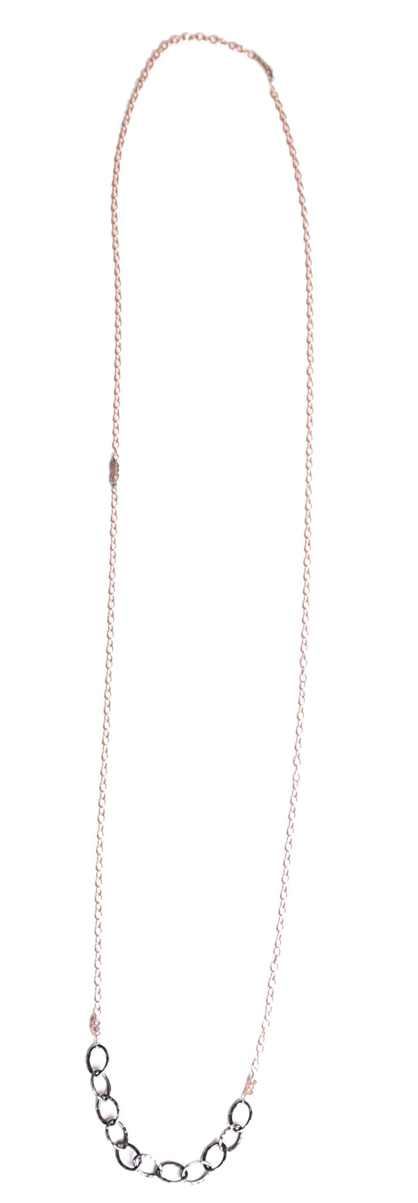 Sarah Dunn Rose Gold Oxidized Chain Links Necklace Sarah Dunn Rose Gold Oxidized Chain Links Necklace