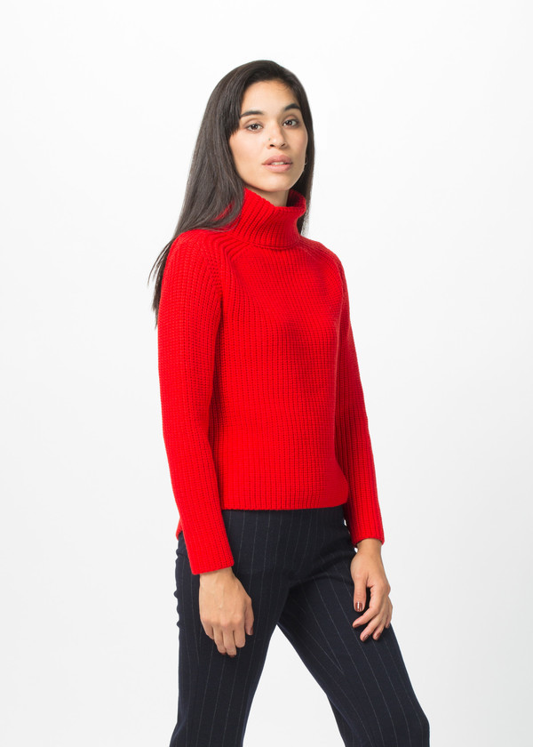 Odeeh Mock Turtleneck Cable Knit Sweater Odeeh Mock Turtleneck Cable Knit Sweater