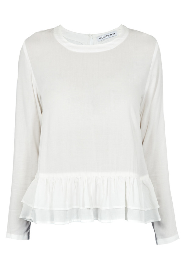 Rodebjer - White Lindy Peplum Frill Tunic Rodebjer - White Lindy Peplum Frill Tunic