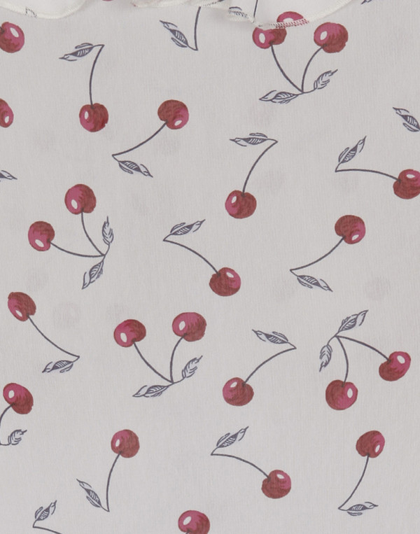 Xilla Top in White/Silver Cherry Print Xilla Top in White/Silver Cherry Print
