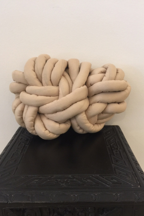 Electric Feathers Silk Rope Pillow - Taupe Electric Feathers Silk Rope Pillow - Taupe
