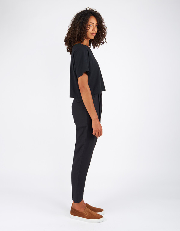 Pansy Crop Tee Black Pansy Crop Tee Black