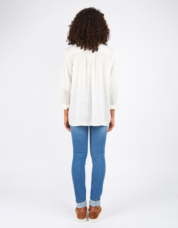 Filippa K Tencel Pull On Blouse Off White Filippa K Tencel Pull On Blouse Off White