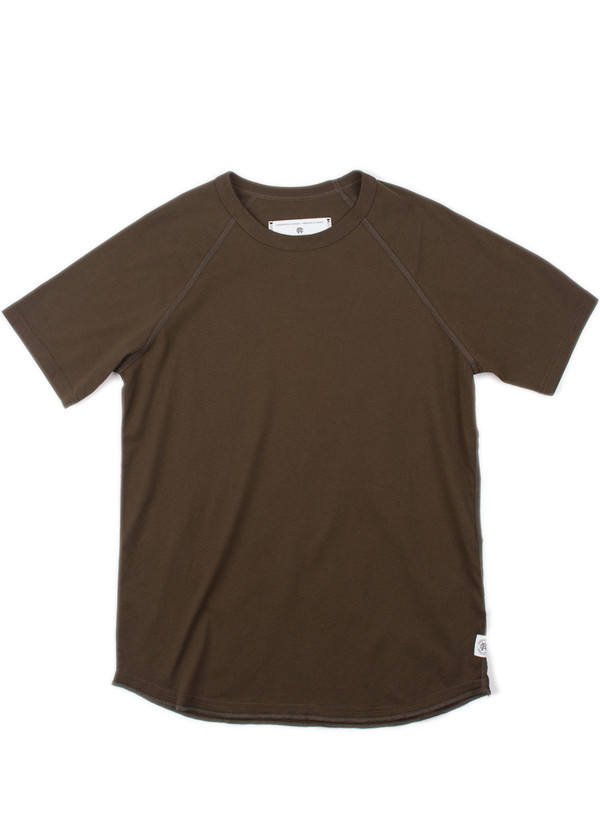 Reigning Champ Knit Cotton Jersey Raglan Tee Olive Reigning Champ Knit Cotton Jersey Raglan Tee Olive