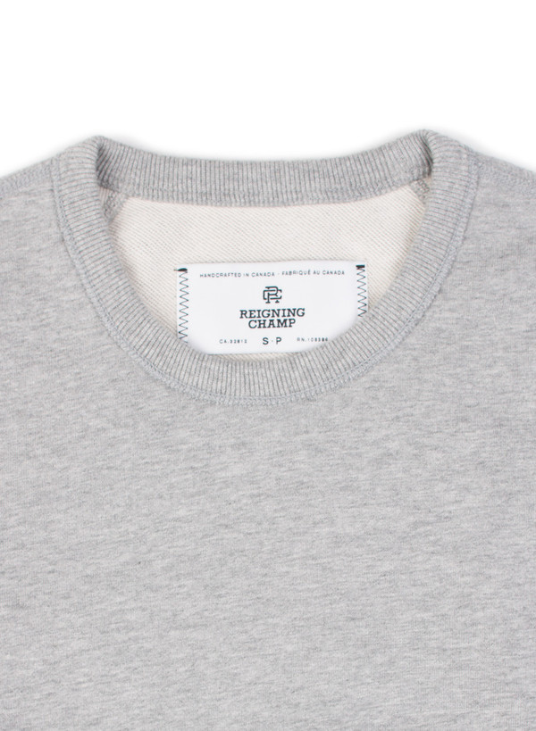 Reigning Champ Midweight Long Sleeve Crewneck Heather Grey Reigning Champ Midweight Long Sleeve Crewneck Heather Grey