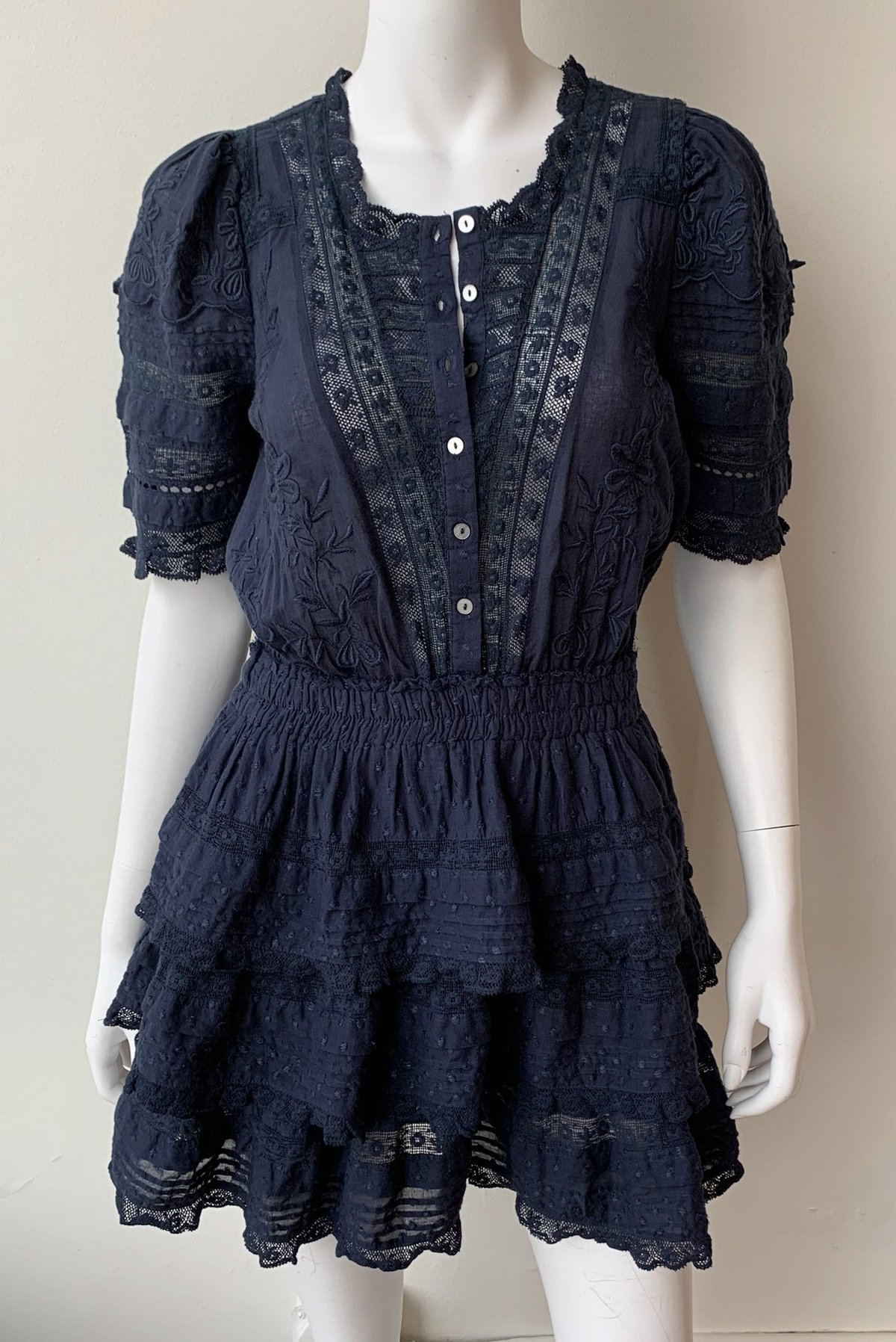 LoveShackFancy Quincy Dress Navy Garmentory