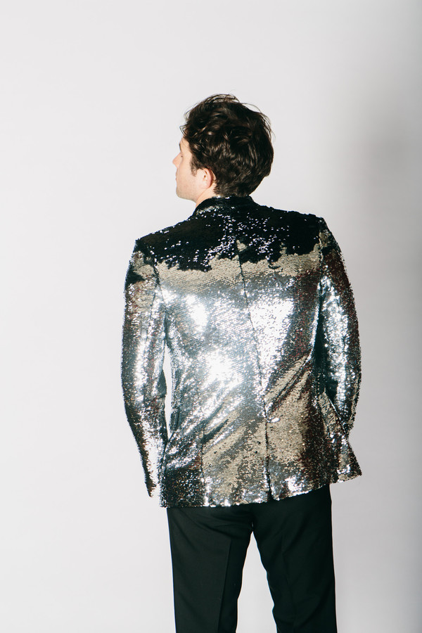Men's Any Old Iron Black/Silver Sequin Jacket Men's Any Old Iron Black/Silver Sequin Jacket