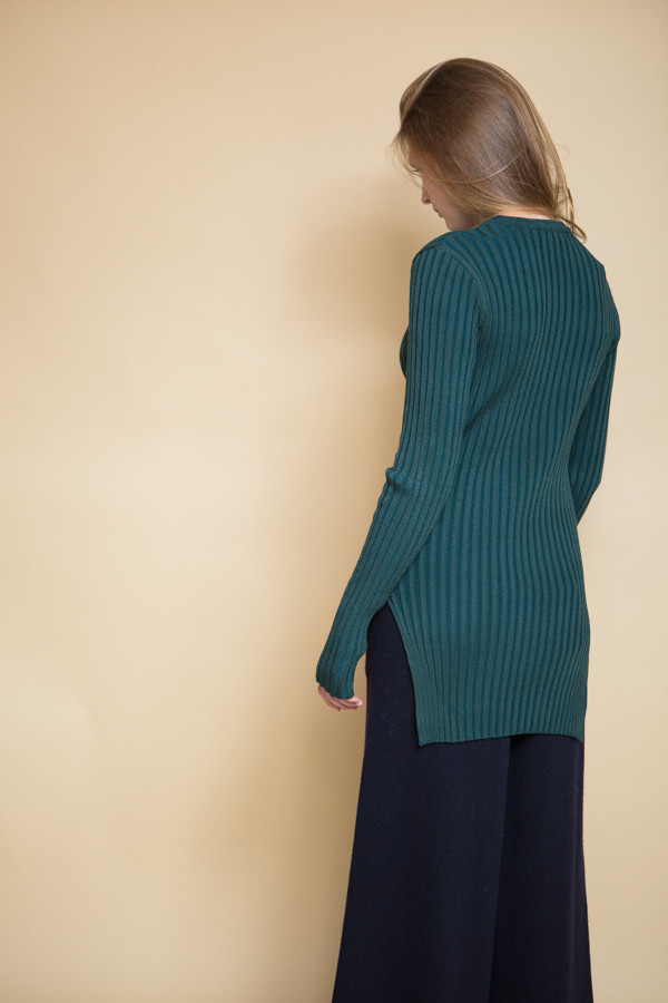 Achro Long Sleeve Ribbed Sweater - Green Achro Long Sleeve Ribbed Sweater - Green