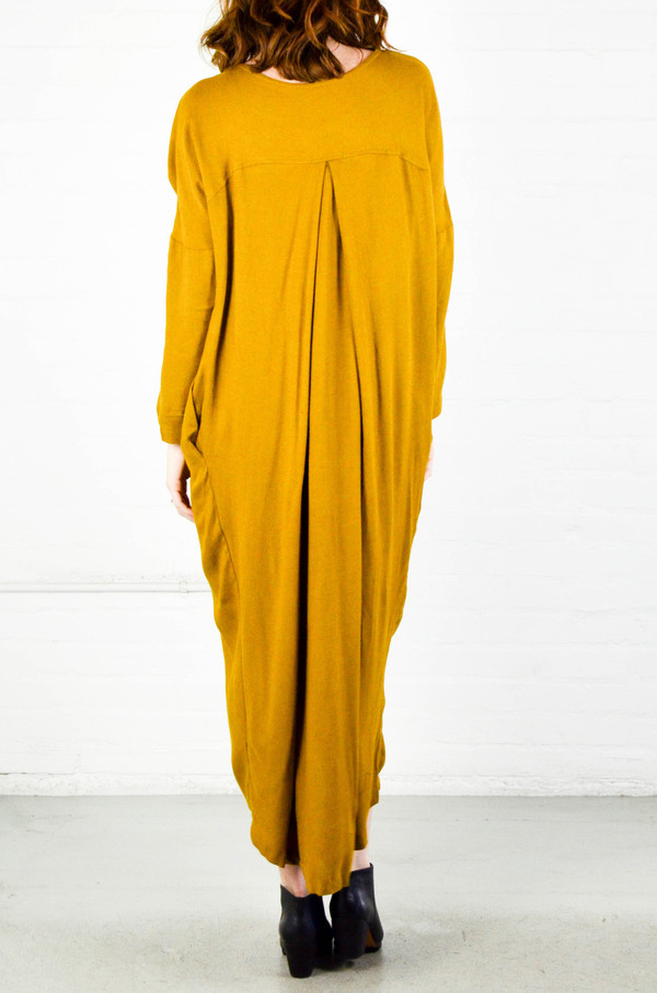 Black Crane Gold Brown Pleated Cocoon Dress Black Crane Gold Brown Pleated Cocoon Dress