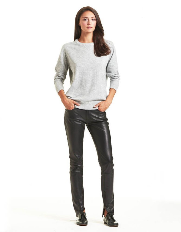 TOME LEATHER PANELED BLACK JEAN TOME LEATHER PANELED BLACK JEAN