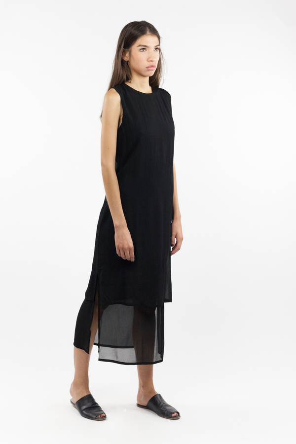 7115 by Szeki Sleeveless Layered Dress - Black 7115 by Szeki Sleeveless Layered Dress - Black