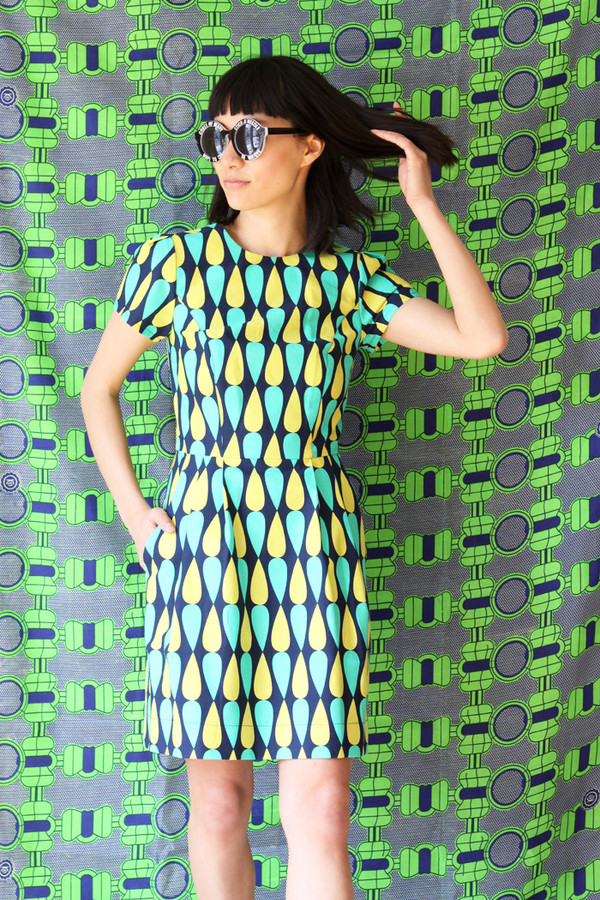 Birds of North America Cormorant Dress (Green and Navy) Birds of North America Cormorant Dress (Green and Navy)