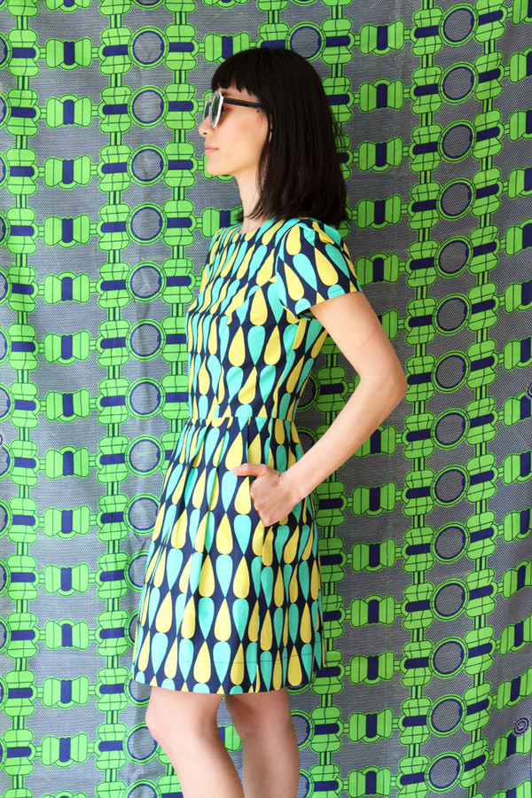 Birds of North America Cormorant Dress (Green and Navy) Birds of North America Cormorant Dress (Green and Navy)