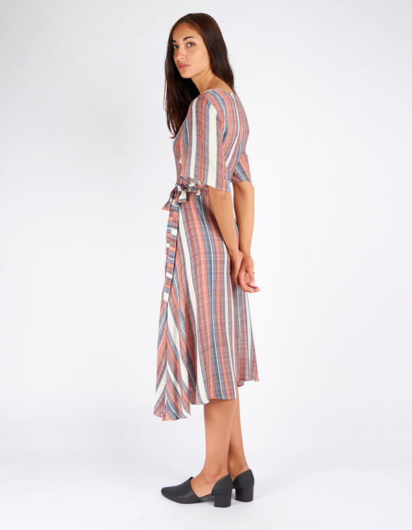 Just Female Stripe Wrap Dress Stripe AOP Just Female Stripe Wrap Dress Stripe AOP
