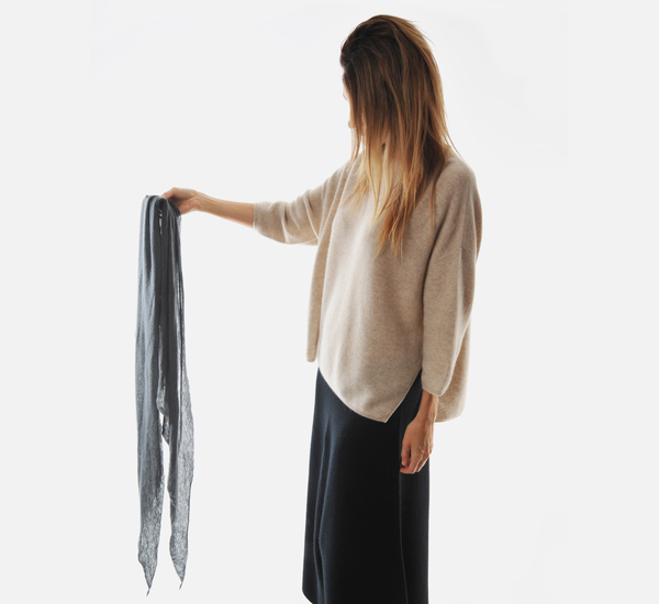 Unisex Botto Giuseppe Orange Diamond Shaped Cashmere Scarf by Botto Giuseppe Unisex Botto Giuseppe Orange Diamond Shaped Cashmere Scarf by Botto Giuseppe