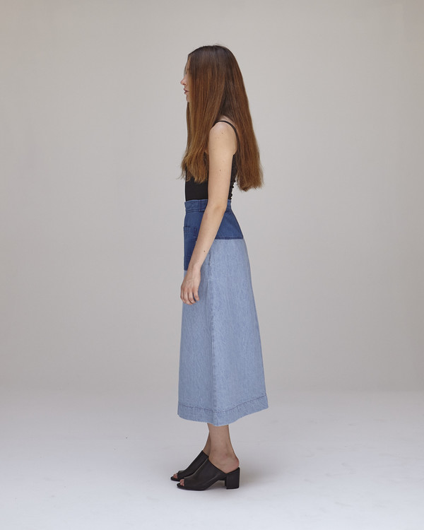 Caron Callahan Georgia Skirt in Blue Combo Caron Callahan Georgia Skirt in Blue Combo