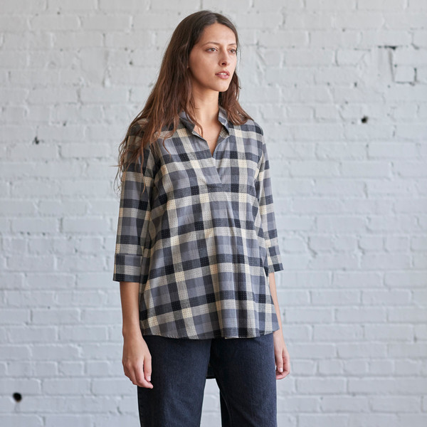 Language of the Birds Nehru Tunic Plaid Language of the Birds Nehru Tunic Plaid