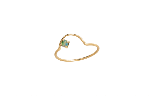 WWAKE Offset Opal Arc Ring WWAKE Offset Opal Arc Ring