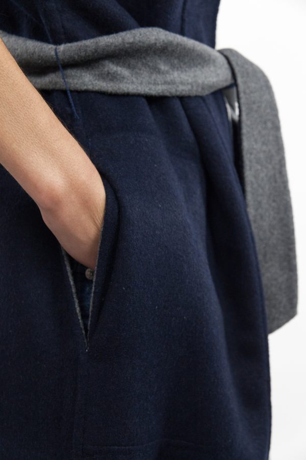 7115 by Szeki Reversible Kimono Vest - Gray/Navy 7115 by Szeki Reversible Kimono Vest - Gray/Navy