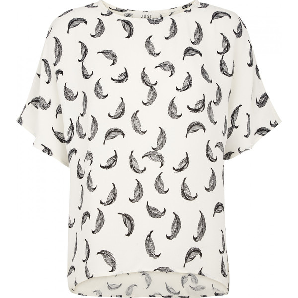 Just Female "Fly" Short Sleeve Printed Blouse Just Female "Fly" Short Sleeve Printed Blouse