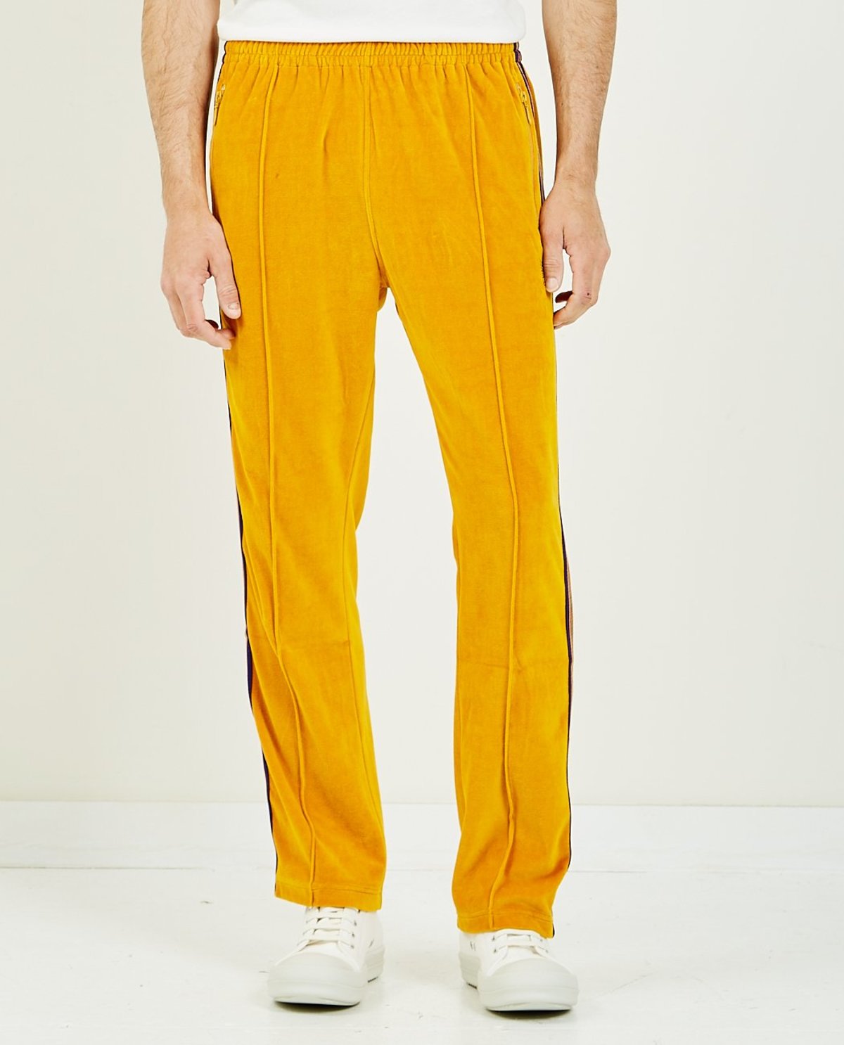 Needles Velour Narrow Track Pant - Yellow Needles Velour Narrow Track Pant - Yellow