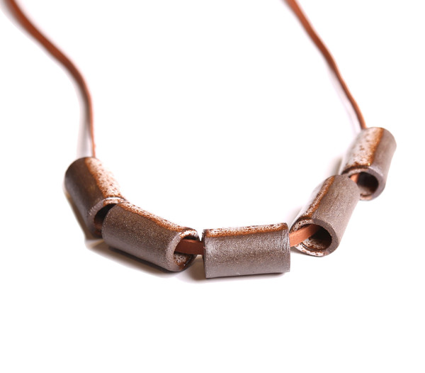 Maple + Mauve Ceramic Dipped Necklace in Brown Maple + Mauve Ceramic Dipped Necklace in Brown