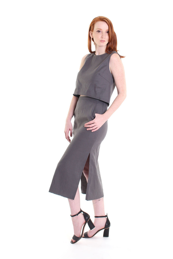 Obakki Alsea blouse in charcoal Obakki Alsea blouse in charcoal