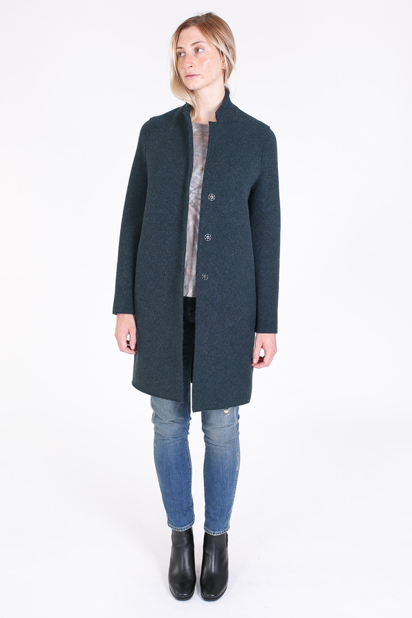 Harris Wharf London Cocoon coat in teal Harris Wharf London Cocoon coat in teal