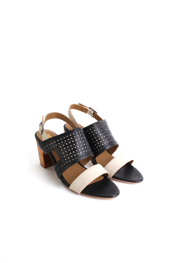 Nina Payne Evan sandals in black/ivory Nina Payne Evan sandals in black/ivory