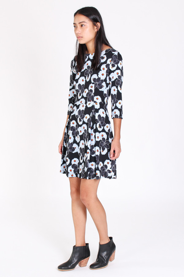 Suno Fit and flare dress in floral blue Suno Fit and flare dress in floral blue