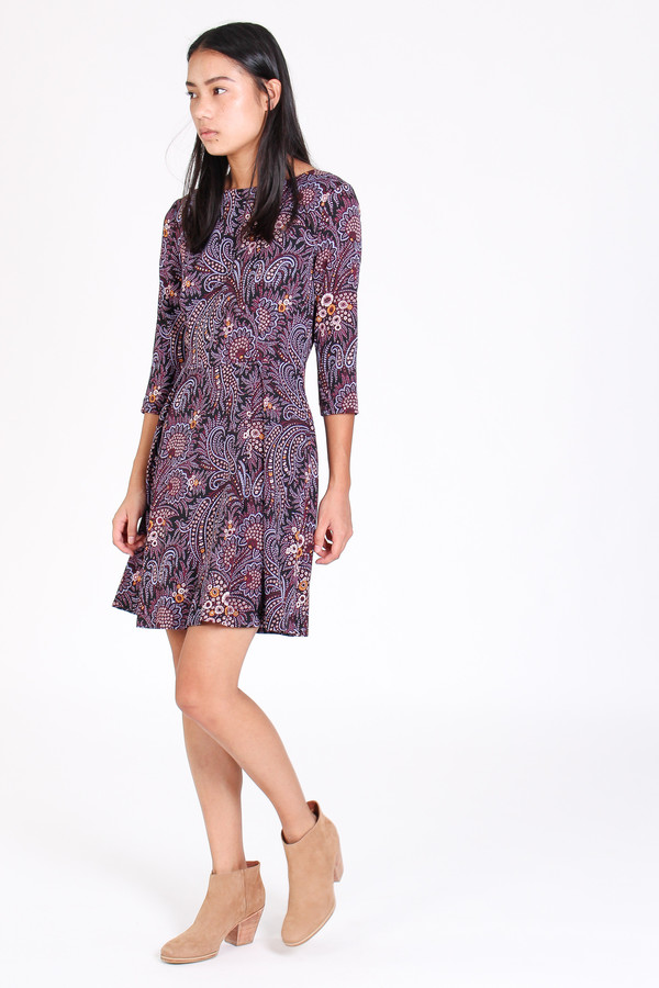 Suno Fit and flare dress in paisley wine Suno Fit and flare dress in paisley wine