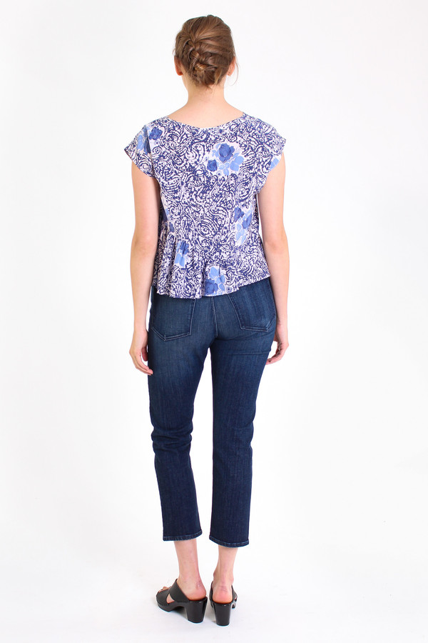 Svilu Flounce top in iris Svilu Flounce top in iris