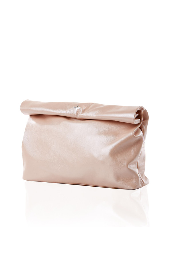 Marie Turnor lunch clutch in pearlized pink Marie Turnor lunch clutch in pearlized pink
