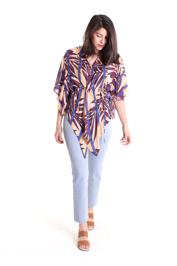 Rodebjer Mona kimono top in leaf print Rodebjer Mona kimono top in leaf print